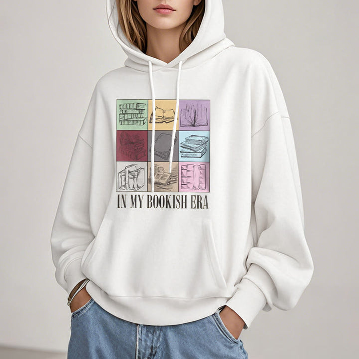 In My Bookish Era Fleece Hoodie Long Sleeves Hooded Sweatshirts