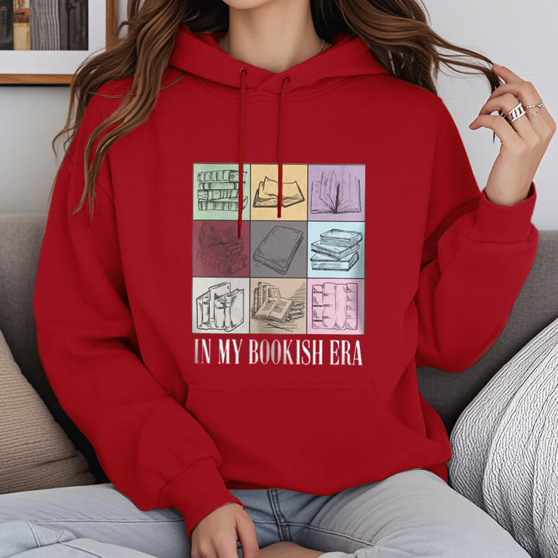 In My Bookish Era Fleece Hoodie Long Sleeves Hooded Sweatshirts