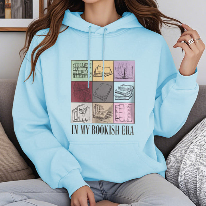 In My Bookish Era Fleece Hoodie Long Sleeves Hooded Sweatshirts