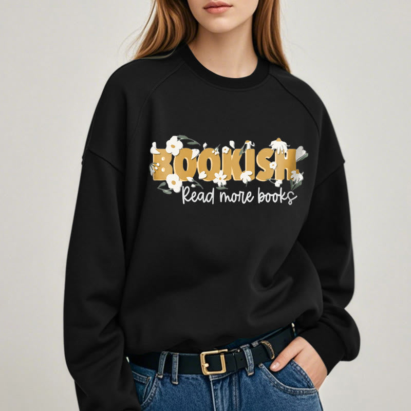 BOOKISH Read More Books Womens Crewneck Sweatshirt Pullover