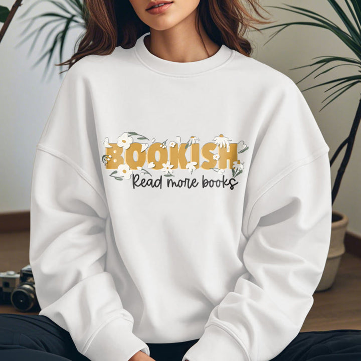 BOOKISH Read More Books Womens Crewneck Sweatshirt Pullover