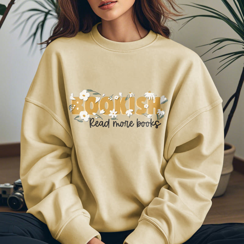 BOOKISH Read More Books Womens Crewneck Sweatshirt Pullover