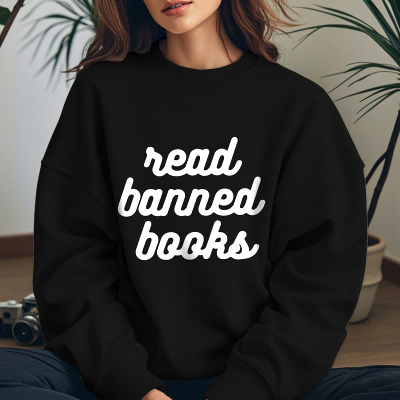 READ BANNED BOOKS Womens Crewneck Sweatshirt Pullover