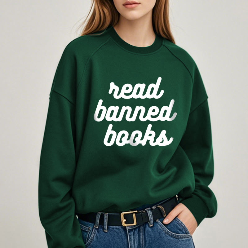 READ BANNED BOOKS Womens Crewneck Sweatshirt Pullover