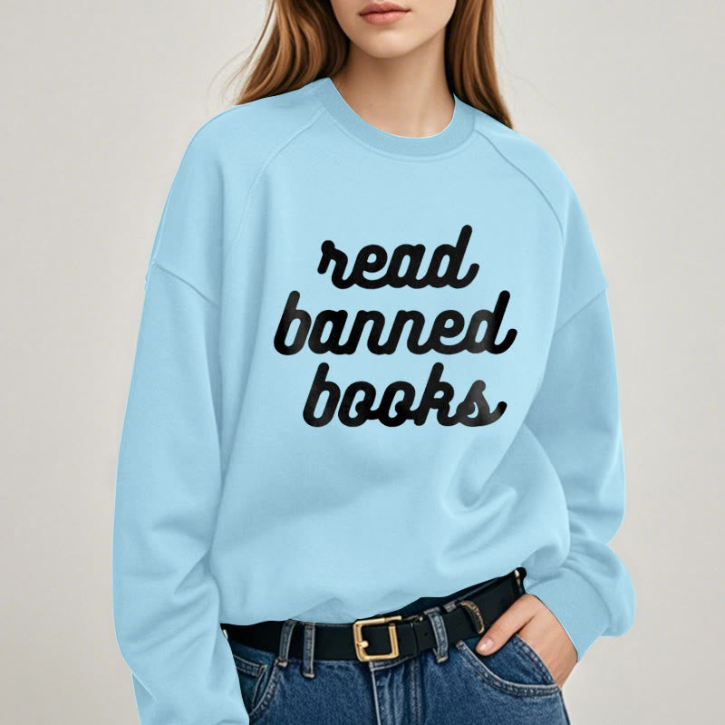 READ BANNED BOOKS Womens Crewneck Sweatshirt Pullover