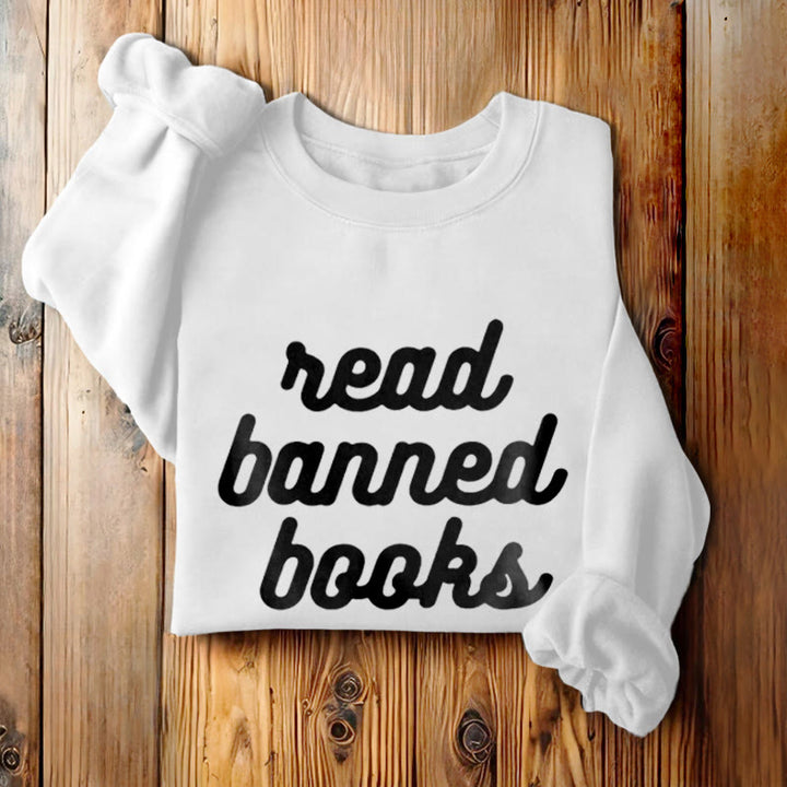 READ BANNED BOOKS Womens Crewneck Sweatshirt Pullover