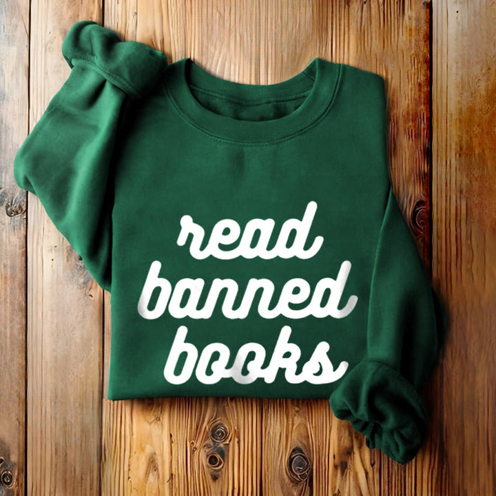 READ BANNED BOOKS Womens Crewneck Sweatshirt Pullover