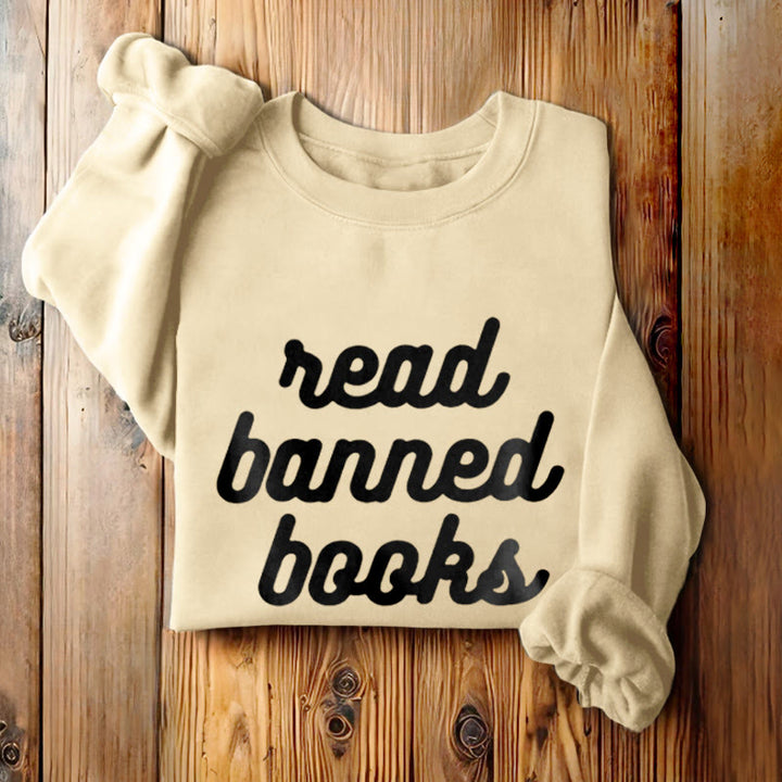 READ BANNED BOOKS Womens Crewneck Sweatshirt Pullover