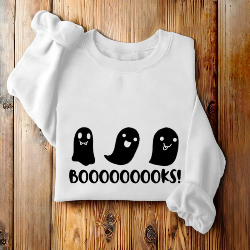 BOOOOOOOOKS! Ghosts Womens Crewneck Sweatshirt Pullover