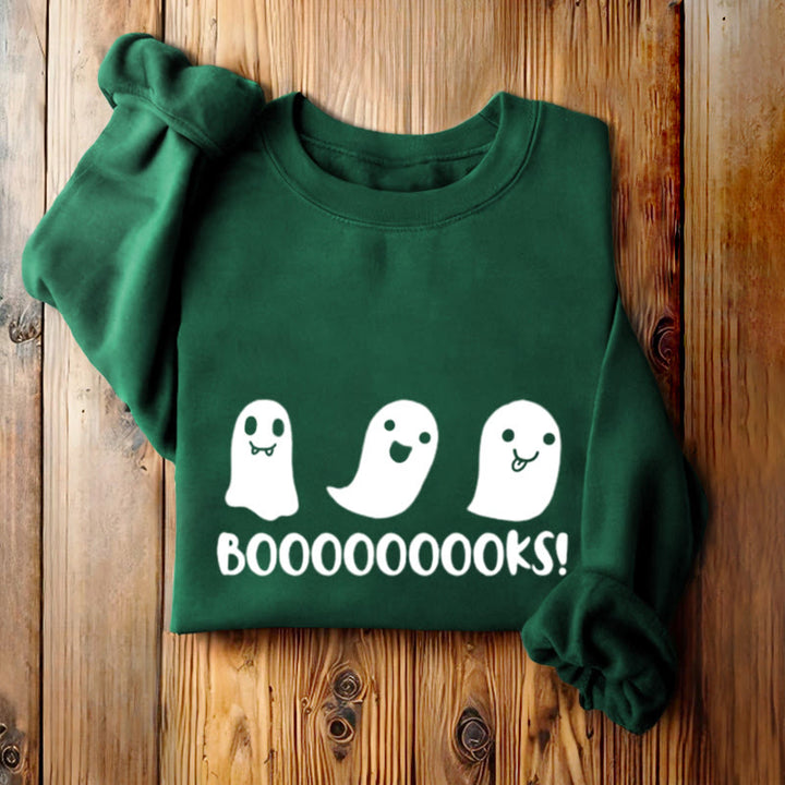 BOOOOOOOOKS! Ghosts Womens Crewneck Sweatshirt Pullover