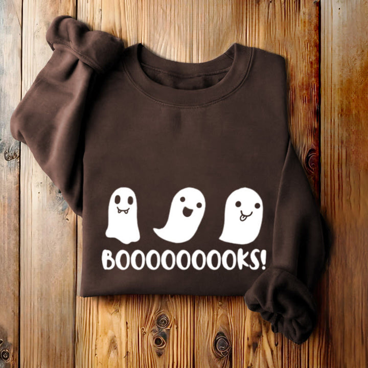 BOOOOOOOOKS! Ghosts Womens Crewneck Sweatshirt Pullover