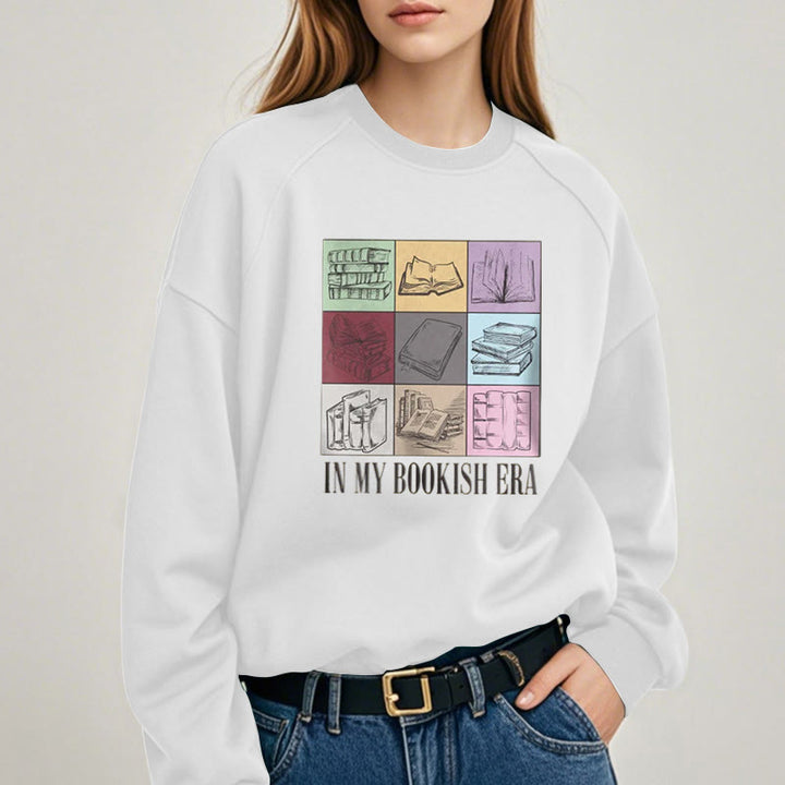 IN MY BOOKISH ERA Womens Crewneck Sweatshirt Pullover