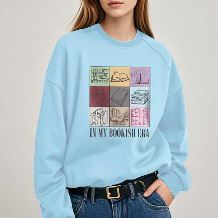 IN MY BOOKISH ERA Womens Crewneck Sweatshirt Pullover