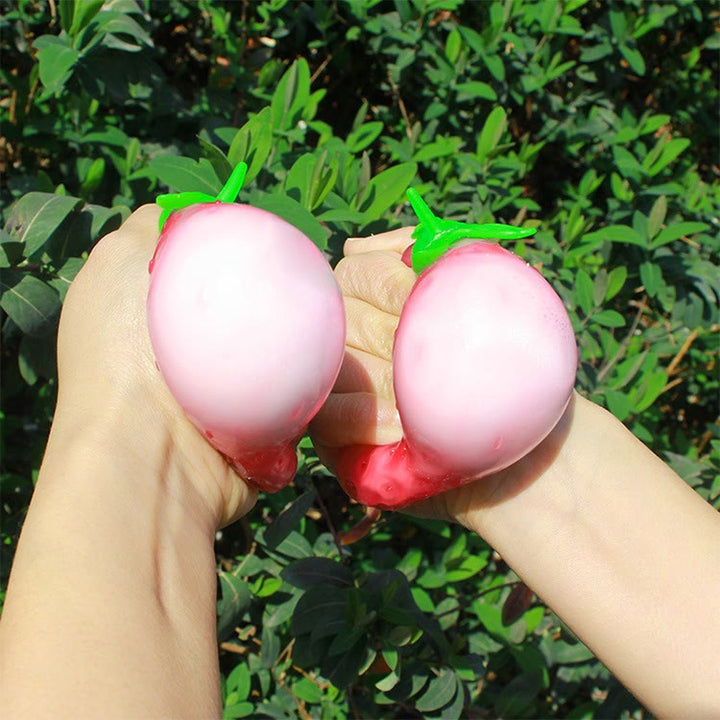 Discoloration In Light Strawberry Squishie Toy For Stress Relief Party Favors