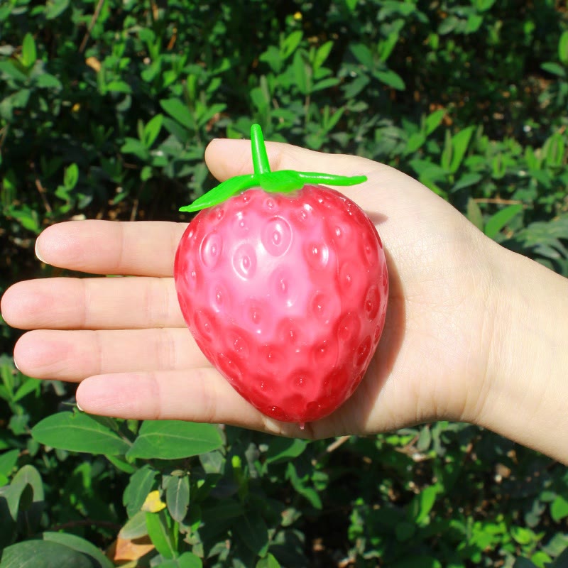 Discoloration In Light Strawberry Squishie Toy For Stress Relief Party Favors