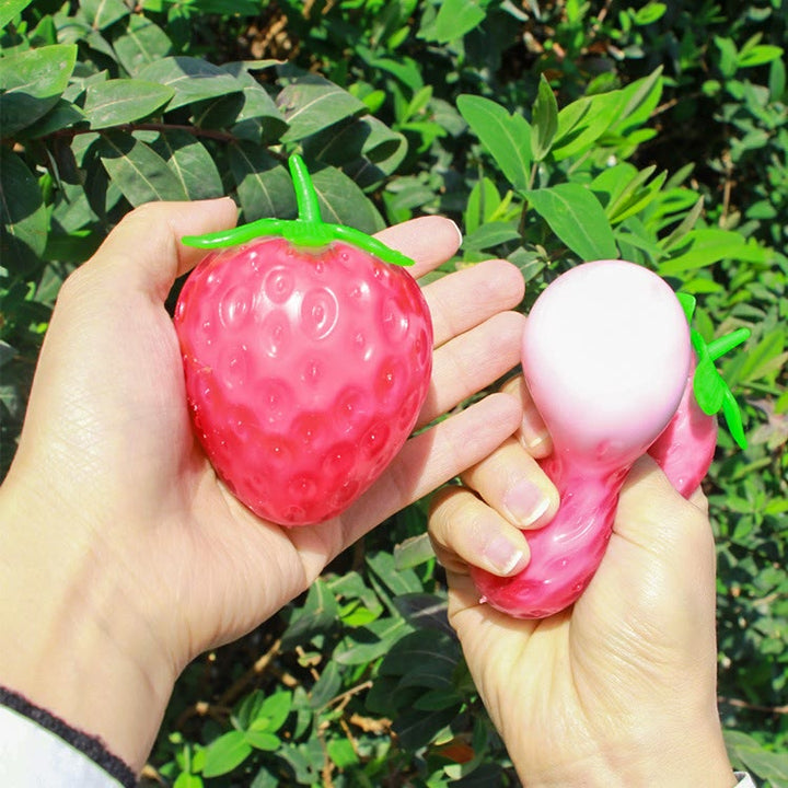 Discoloration In Light Strawberry Squishie Toy For Stress Relief Party Favors