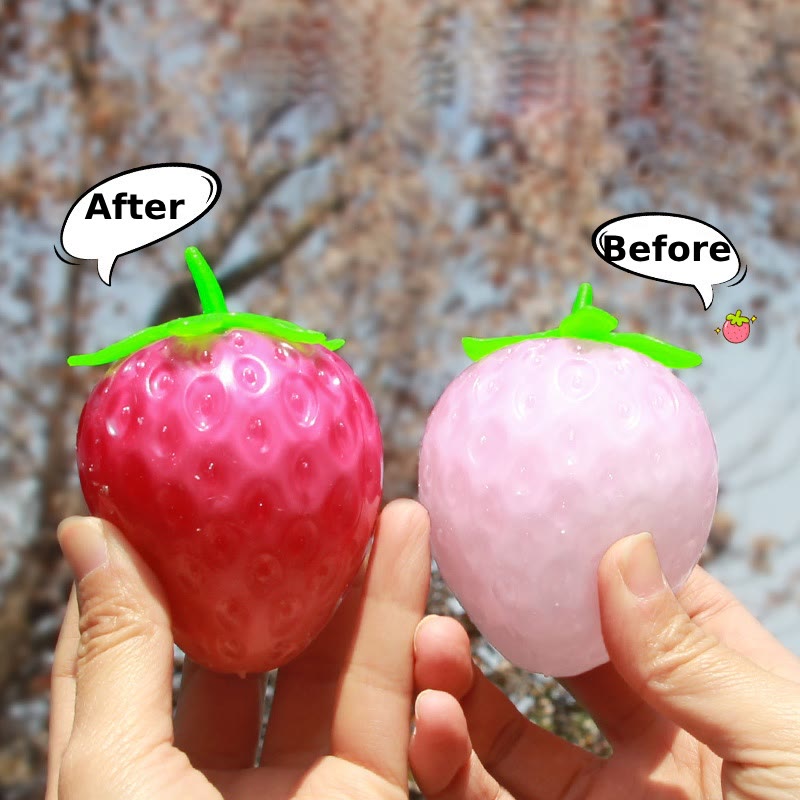 Discoloration In Light Strawberry Squishie Toy For Stress Relief Party Favors
