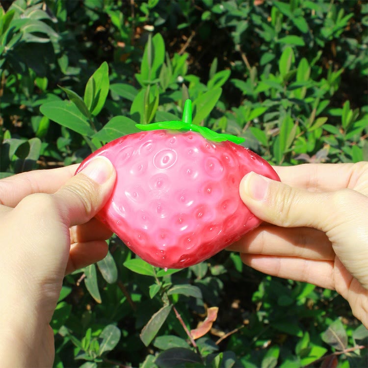 Discoloration In Light Strawberry Squishie Toy For Stress Relief Party Favors