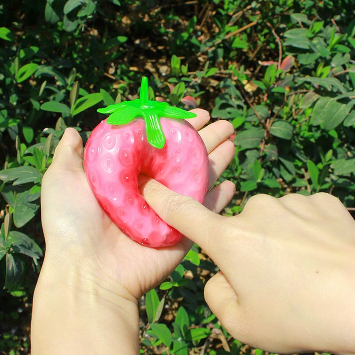 Discoloration In Light Strawberry Squishie Toy For Stress Relief Party Favors