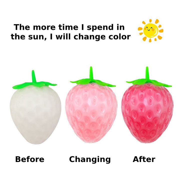 Discoloration In Light Strawberry Squishie Toy For Stress Relief Party Favors
