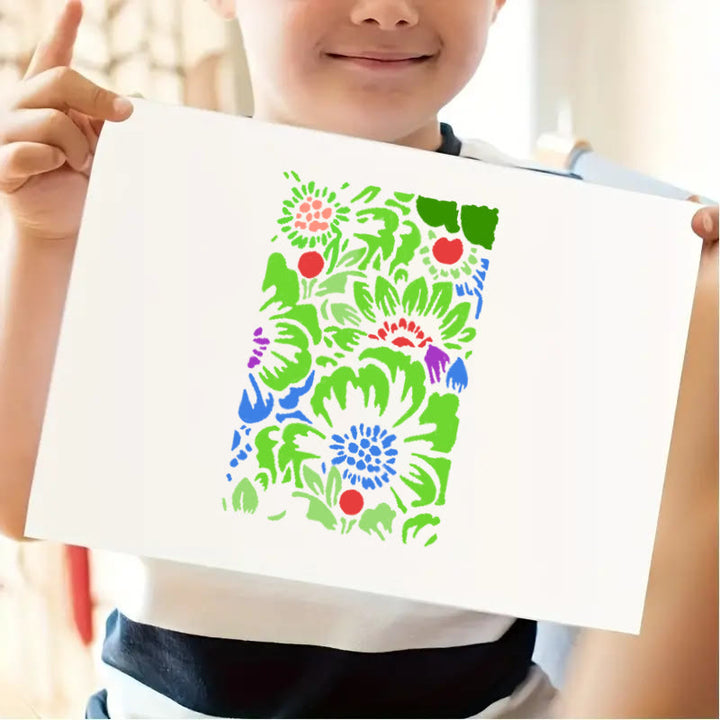 8pcs Coral Texture Painting Template Hollow Out Stencil For Kids