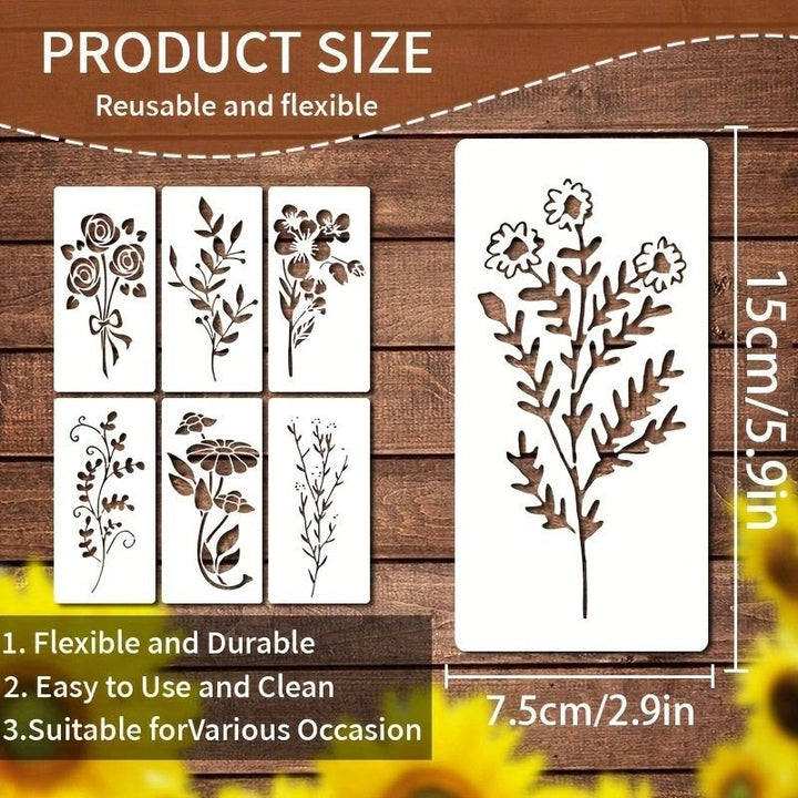 24pcs Spring Flower Texture Painting Template Hollow Out Stencil For Kids