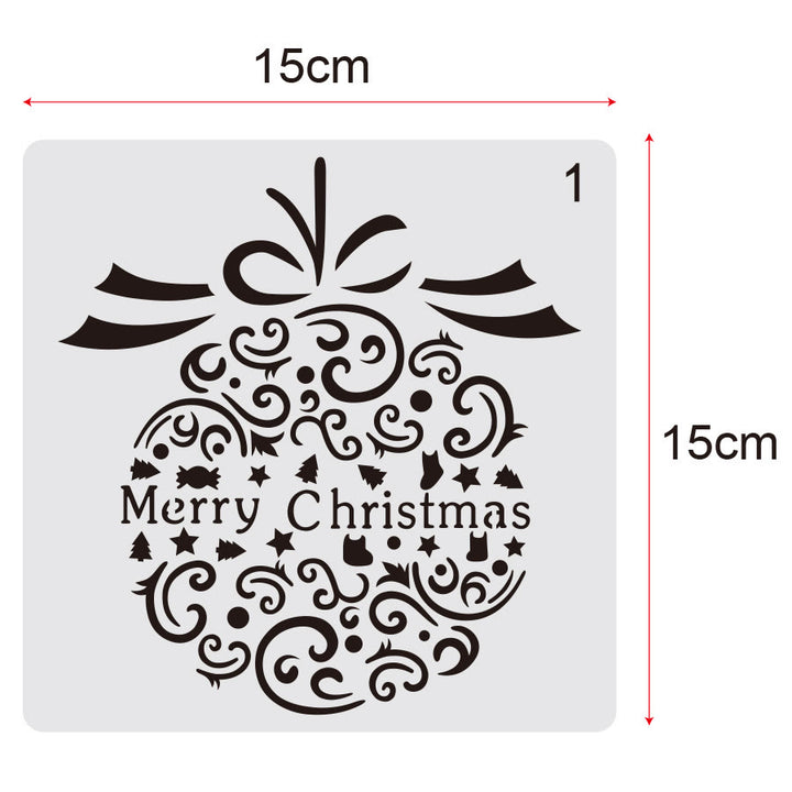 Christmas Texture Painting Template Hollow Out Stencil For Kids