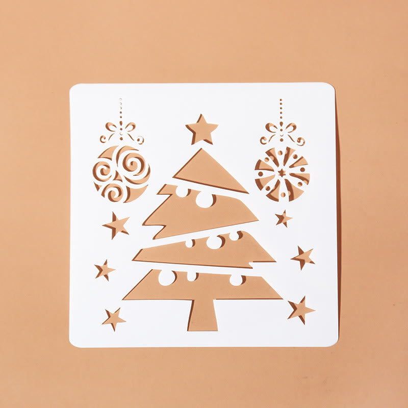 Merry Christmas Pattern Painting Template Hollow Out Stencil For Kids