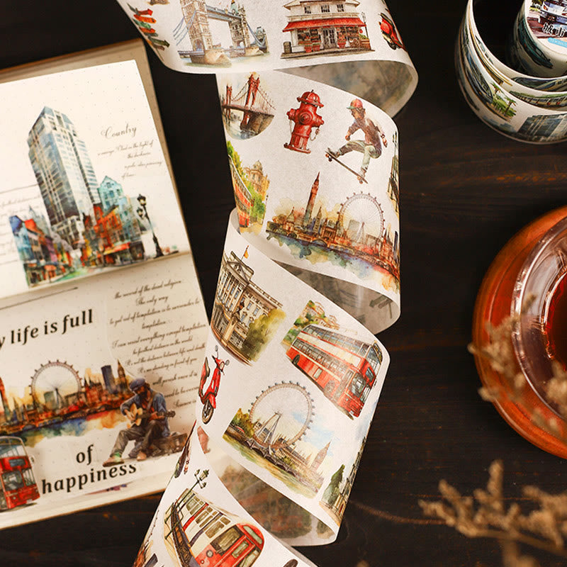 Car Street View Series Washi Tape Loop For Journal Crafts