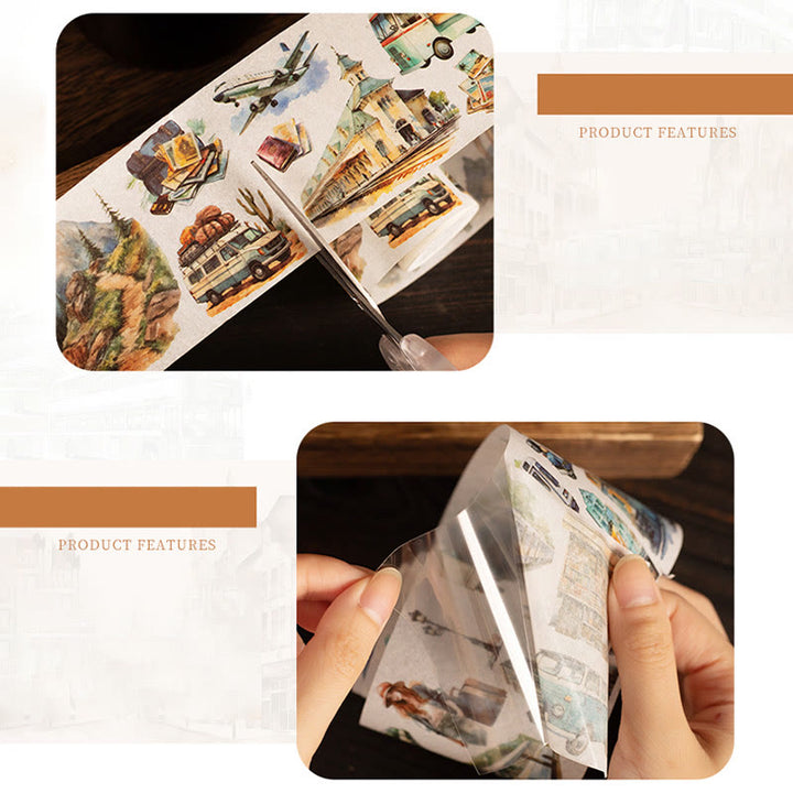 Car Street View Series Washi Tape Loop For Journal Crafts