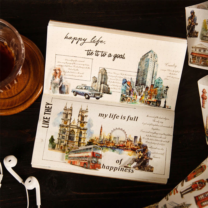 Car Street View Series Washi Tape Loop For Journal Crafts