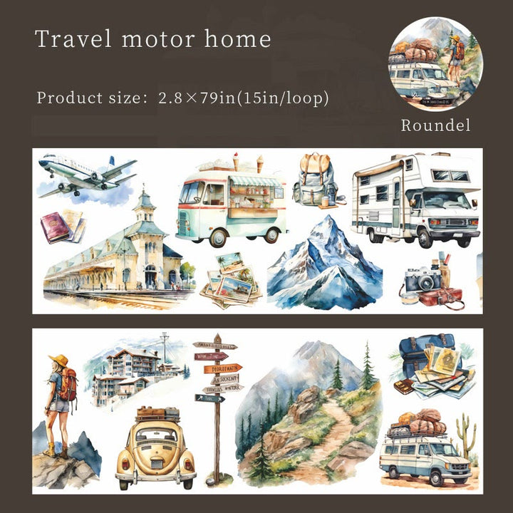 Car Street View Series Washi Tape Loop For Journal Crafts