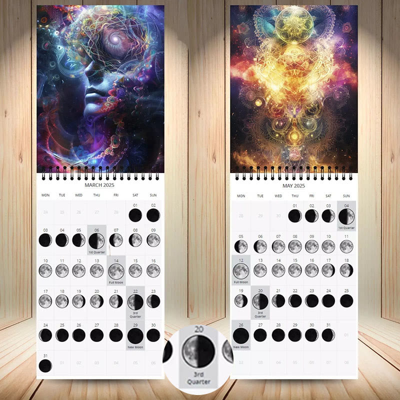 2025 Moon Phases Lunar Calendar 12 Months Calendars New Year Gift