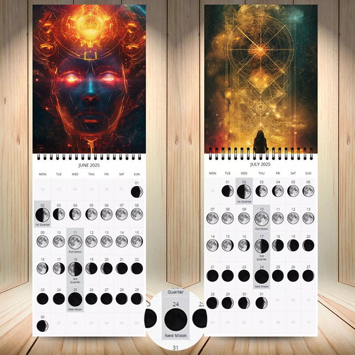 2025 Moon Phases Lunar Calendar 12 Months Calendars New Year Gift