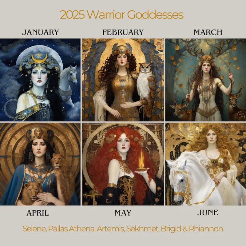 2025 Warrior Goddess Lunar Calendar 12 Months Calendars New Year Gift