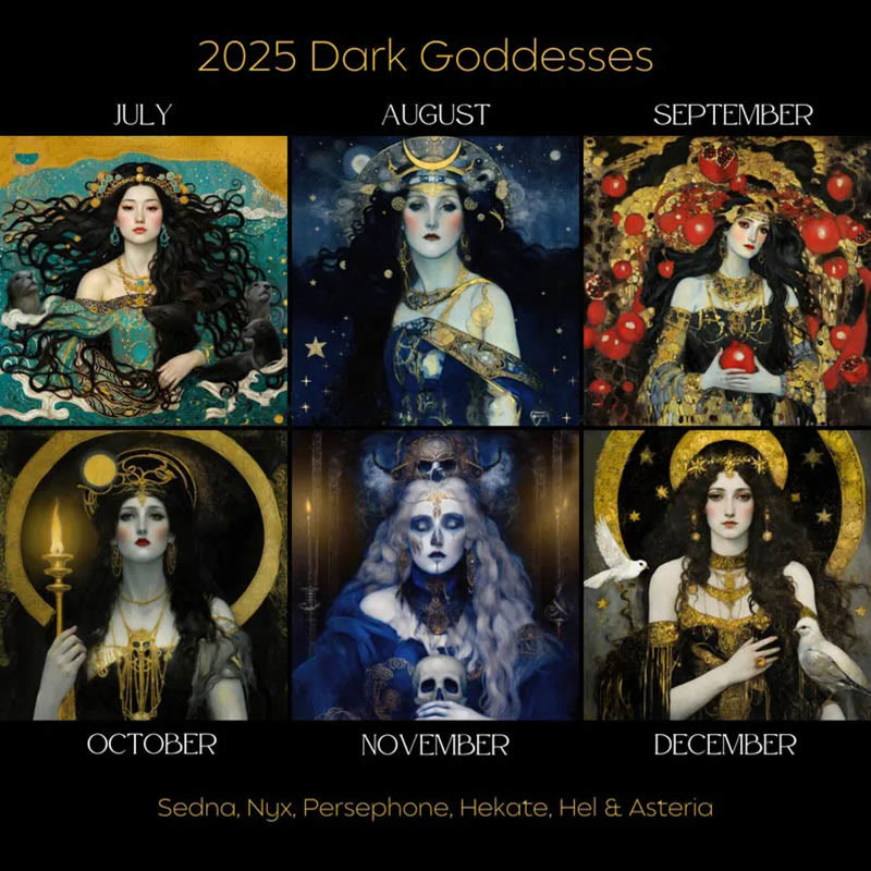 2025 Dark Goddess Lunar Calendar 12 Months Calendars New Year Gift