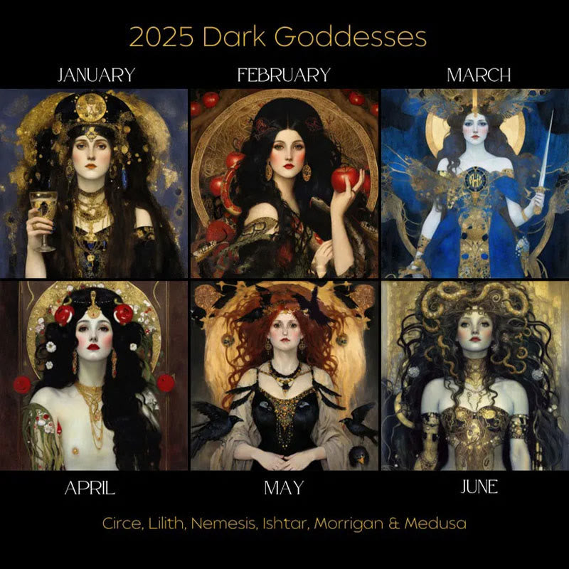 2025 Dark Goddess Lunar Calendar 12 Months Calendars New Year Gift