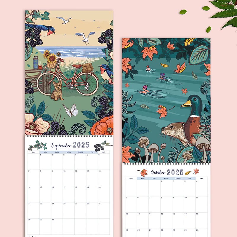 2025 Nature And Wildlife Art Lunar Calendar 12 Months Calendars New Year Gift