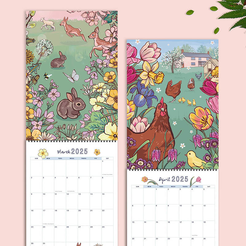 2025 Nature And Wildlife Art Lunar Calendar 12 Months Calendars New Year Gift