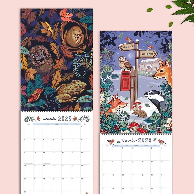 2025 Nature And Wildlife Art Lunar Calendar 12 Months Calendars New Year Gift