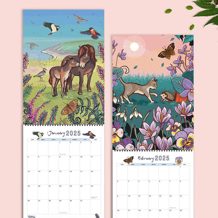 2025 Nature And Wildlife Art Lunar Calendar 12 Months Calendars New Year Gift