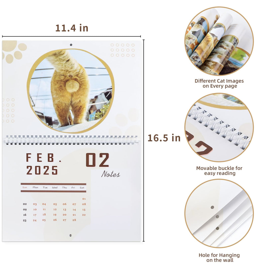 2025 Funny Cats Lunar Calendar 12 Months Calendars New Year Gift