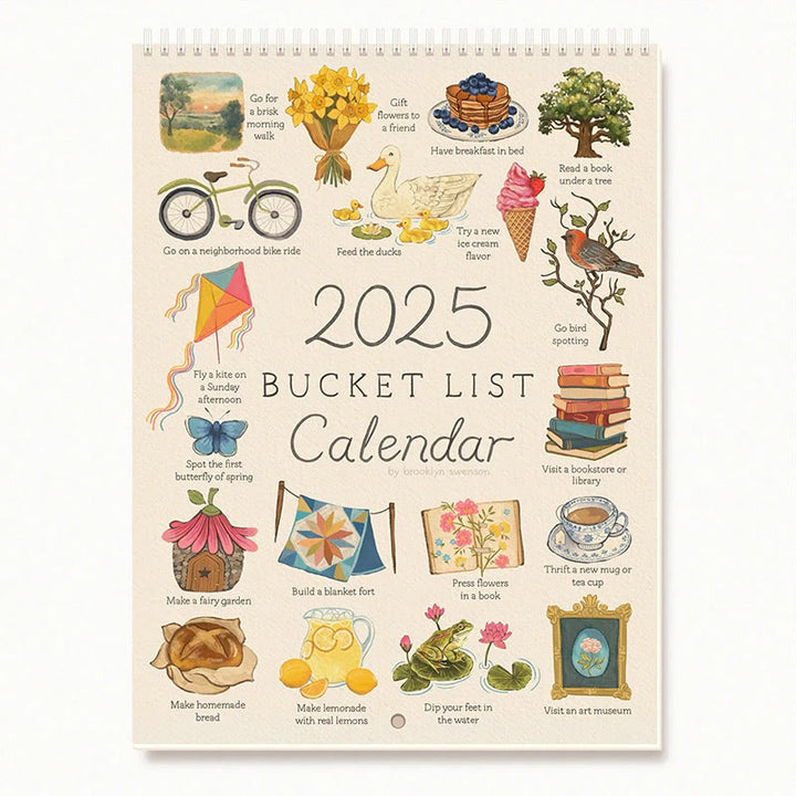 2025 Bucket List Lunar Calendar 12 Months Calendars New Year Gift
