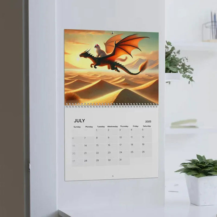 2025 Cat Dragon Rider Lunar Calendar 12 Months Calendars New Year Gift