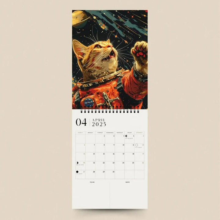 2025 Space Cats Lunar Calendar 12 Months Calendars New Year Gift