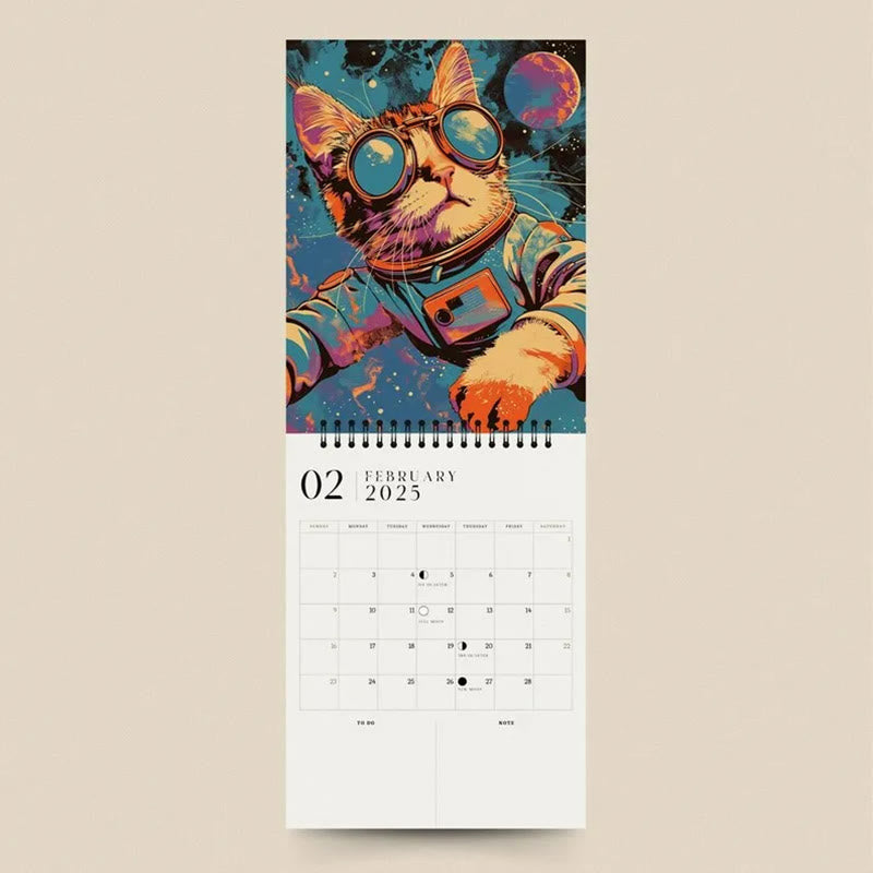 2025 Space Cats Lunar Calendar 12 Months Calendars New Year Gift