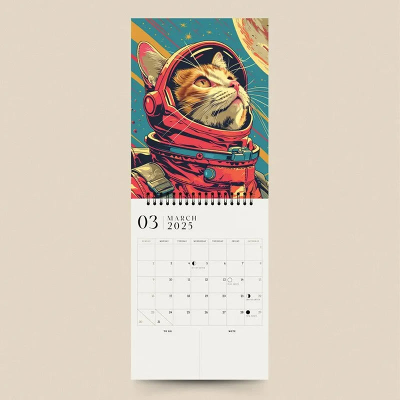 2025 Space Cats Lunar Calendar 12 Months Calendars New Year Gift