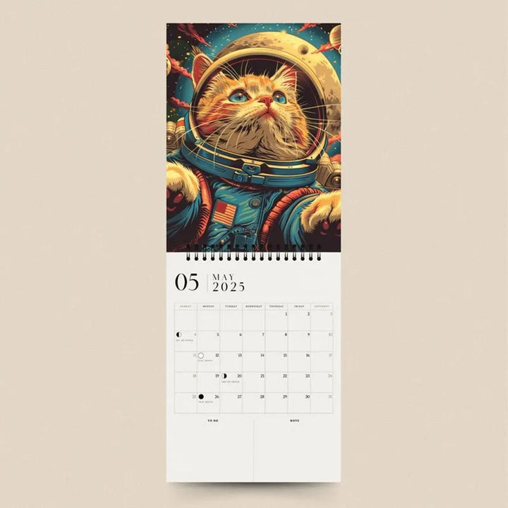 2025 Space Cats Lunar Calendar 12 Months Calendars New Year Gift