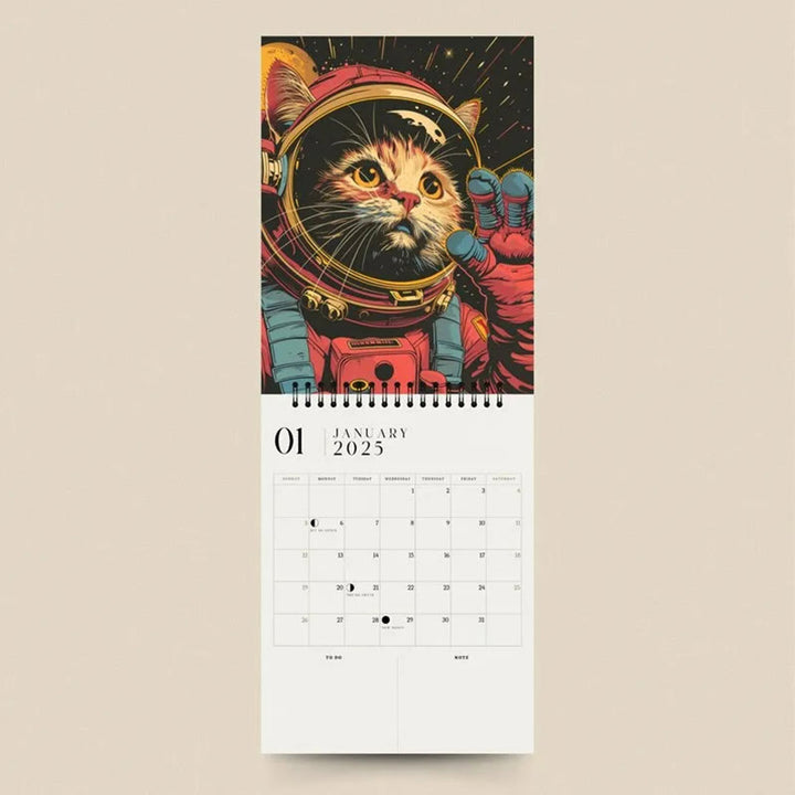 2025 Space Cats Lunar Calendar 12 Months Calendars New Year Gift