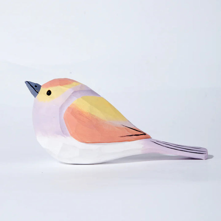 Pink Sparrow Carved Wooden Sculpture Desktop Deocr Keychain For Gift